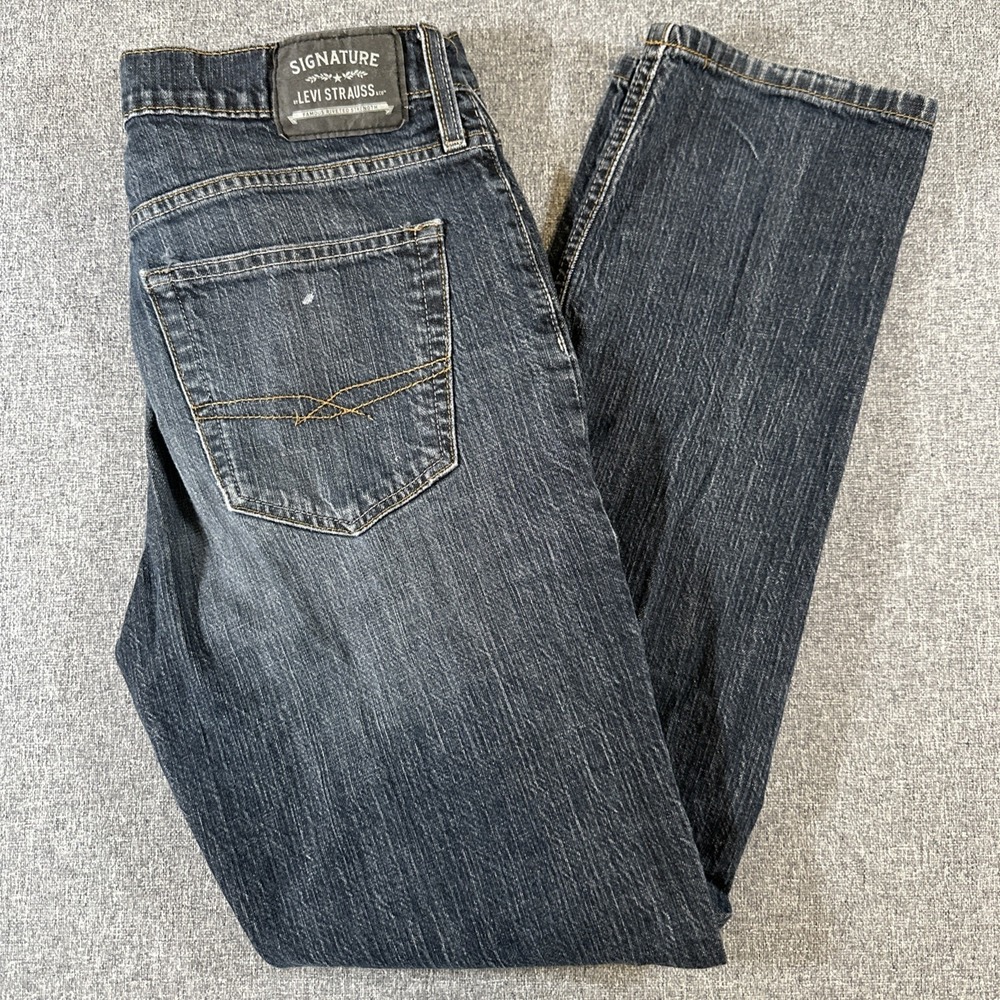 Levi's Signature Athletic Jeans W32 L32 Dark Wash Stretch Denim Pants